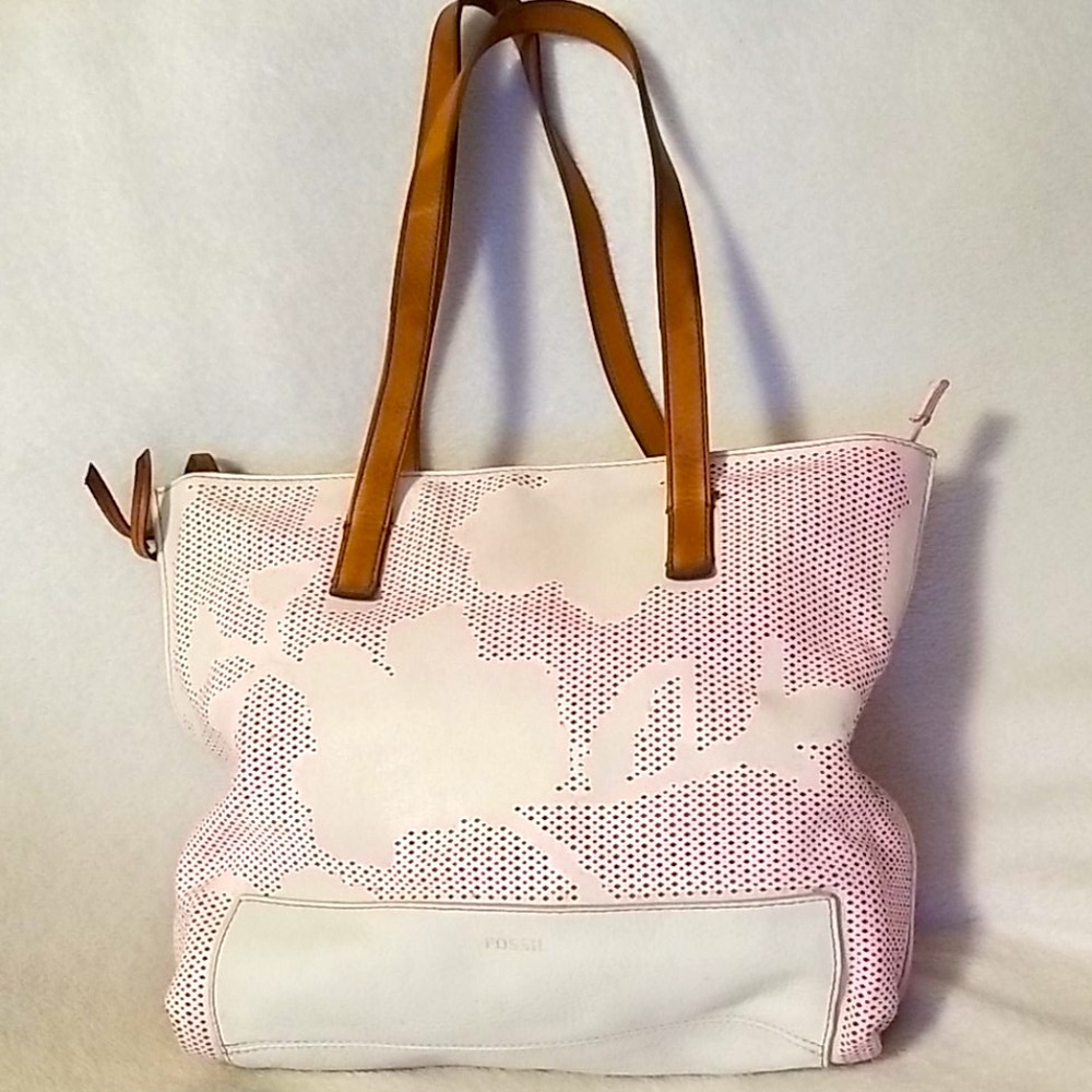 FINAL OFFER FOSSIL Madison Tote Floral Perforated